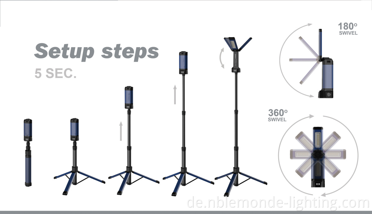 Changeable LED Portable Magnetic Telescoping Work Light